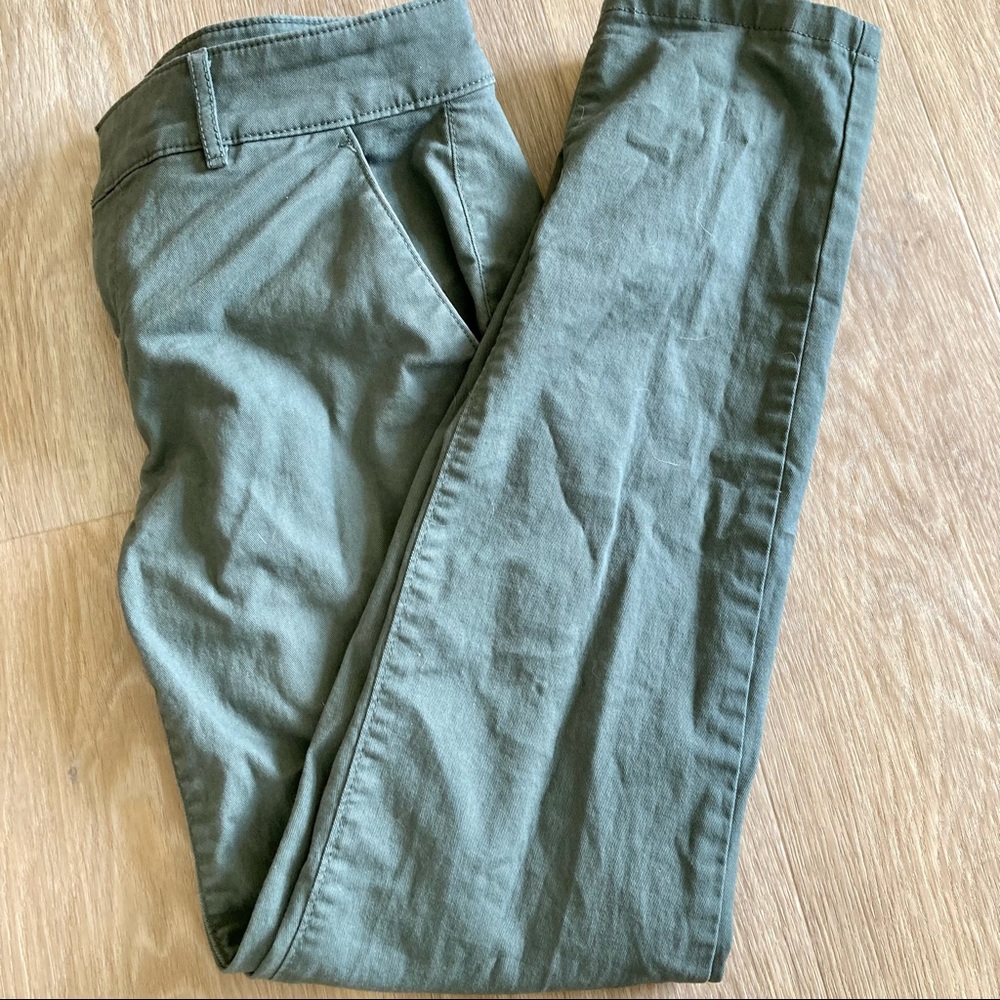 Olive green Loft chinos size 0